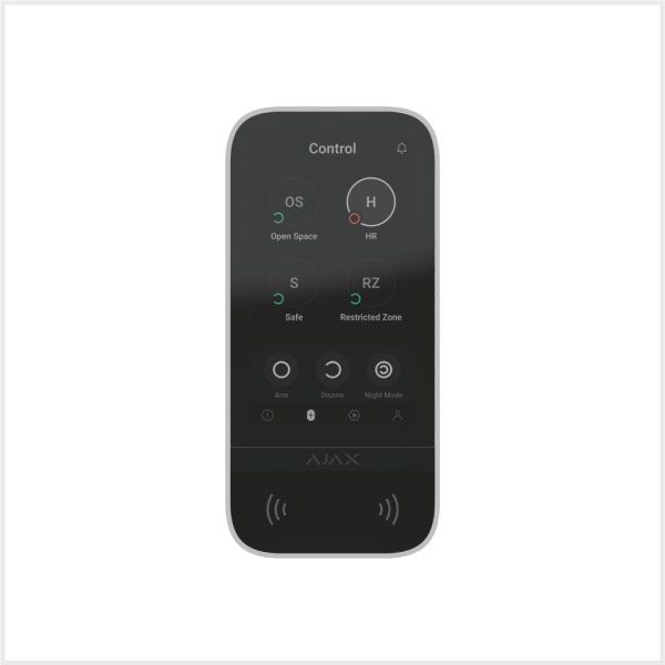 Ajax (58455-White)-(58454-Black) KeyPad Touchscreen | Wireless Alarm | Ajax, controls & Panic buttons, Wireless Alarm, Wireless alarm keypads | Global Security