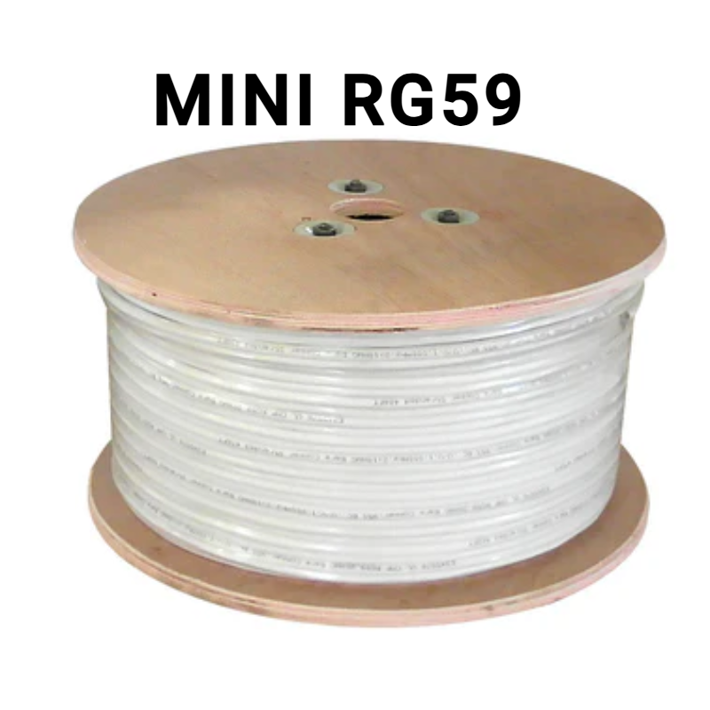 100M Mini RG59 Coax With Power Cores In White | Cables | Global Security