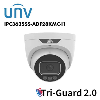 Uniview 5MP Prime 2 TriGuard 2.0 Turret White/ Black UV-IPC3635SS-ADF28KMC-I1 | IP Camera | IP Camera, IP camera 5MP, UNV | Global Security