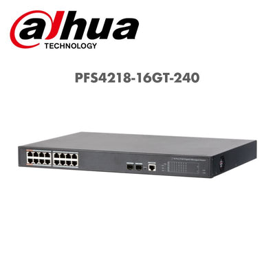 Dahua 16-Port PoE Gigabit Managed Switch PFS4218-16GT-240 | dahua, Networking switches | Global Security