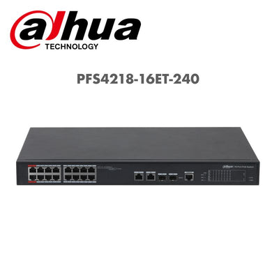 Dahua 16-port 100 Mbps + 2-port Gigabit Managed PoE Switch PFS4218-16ET-240 | dahua, Networking switches | Global Security