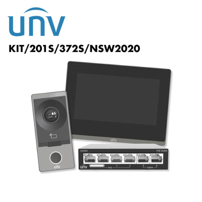 Uniview Villa DoorStation, Monitor & PoE Switch Kit UV-KIT/201S/372S/NSW2020 | Intercom | Intercom, IP intercom, IP Intercom Kit, UNV | Global Security