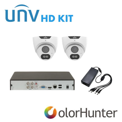 Uniview 5 Megapixel 2 ColorHunter HD Camera 4 Channel DVR KIT-COLORHUNTER-2CAM