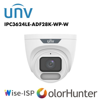 Uniview 4MP ColorHunter Wise-ISP Turret White UV-IPC3624LE-ADF28K-WP-W