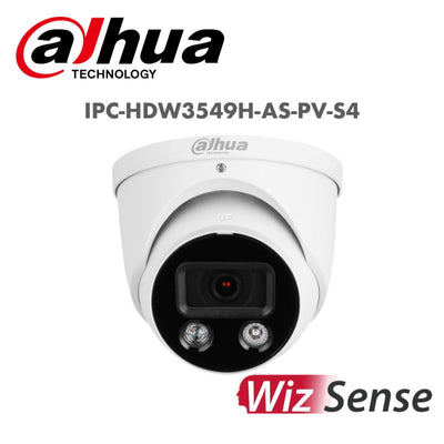 Dahua 5MP Smart Dual Light Active Deterrence Fixed-focal Eyeball WizSense Network Camera  IPC-HDW3549H-AS-PV-S4