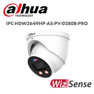 Dahua 6MP Smart Dual Light Active Deterrence Fixed-focal Eyeball WizSense TIOC Pro Network Camera IPC-HDW3649HP-AS-PV-0280B-PRO