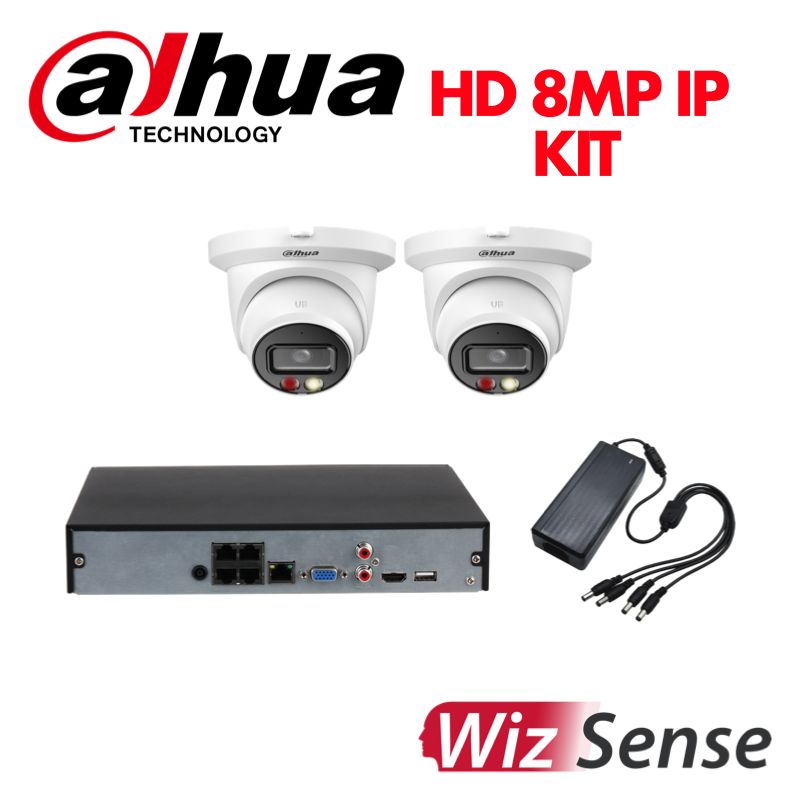 Dahua 8 Megapixel 2 Fullcolor IP Camera 4 Channel NVR KIT-DAHUA-IP-8MP-FULLCOLOR-2CAM