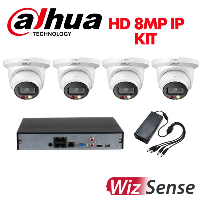 Dahua 8 Megapixel 4 Fullcolor IP Camera 4 Channel NVR KIT-DAHUA-IP-8MP-FULLCOLOR-4CAM