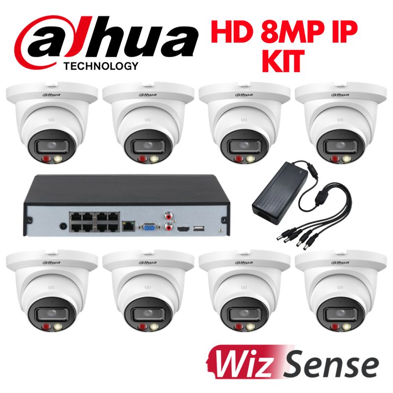 Dahua 8 Megapixel 8 Fullcolor IP Camera 4 Channel NVR KIT-DAHUA-IP-8MP-FULLCOLOR-8CAM