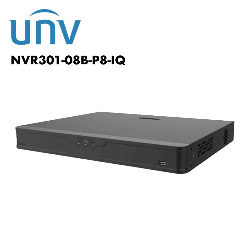 Uniview 8 Channel AI Network Video Recorder PoE UV-NVR301-08B-P8-IQ | 8 channel NVR, NVR, UNV | Global Security