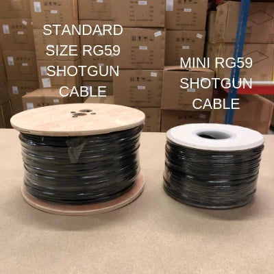 100M Mini RG59 Coax With Power Cores In Black